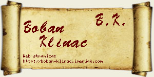Boban Klinac vizit kartica